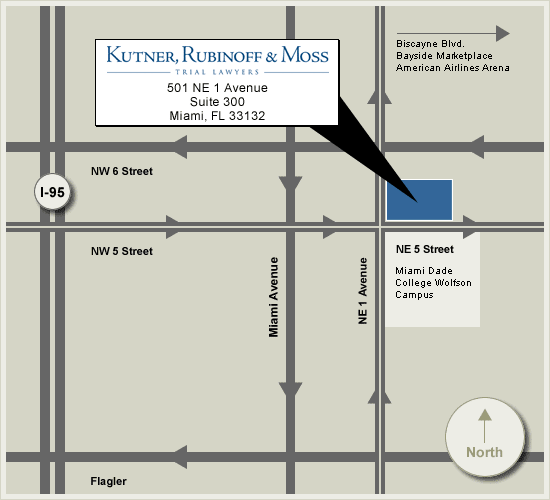 Map of Downtown Miami, FL - Kutner, Rubinoff & Moss, P.A. Law Offices